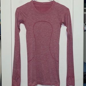 Lululemon Pink Sparkly Long Sleeve Athletic Top